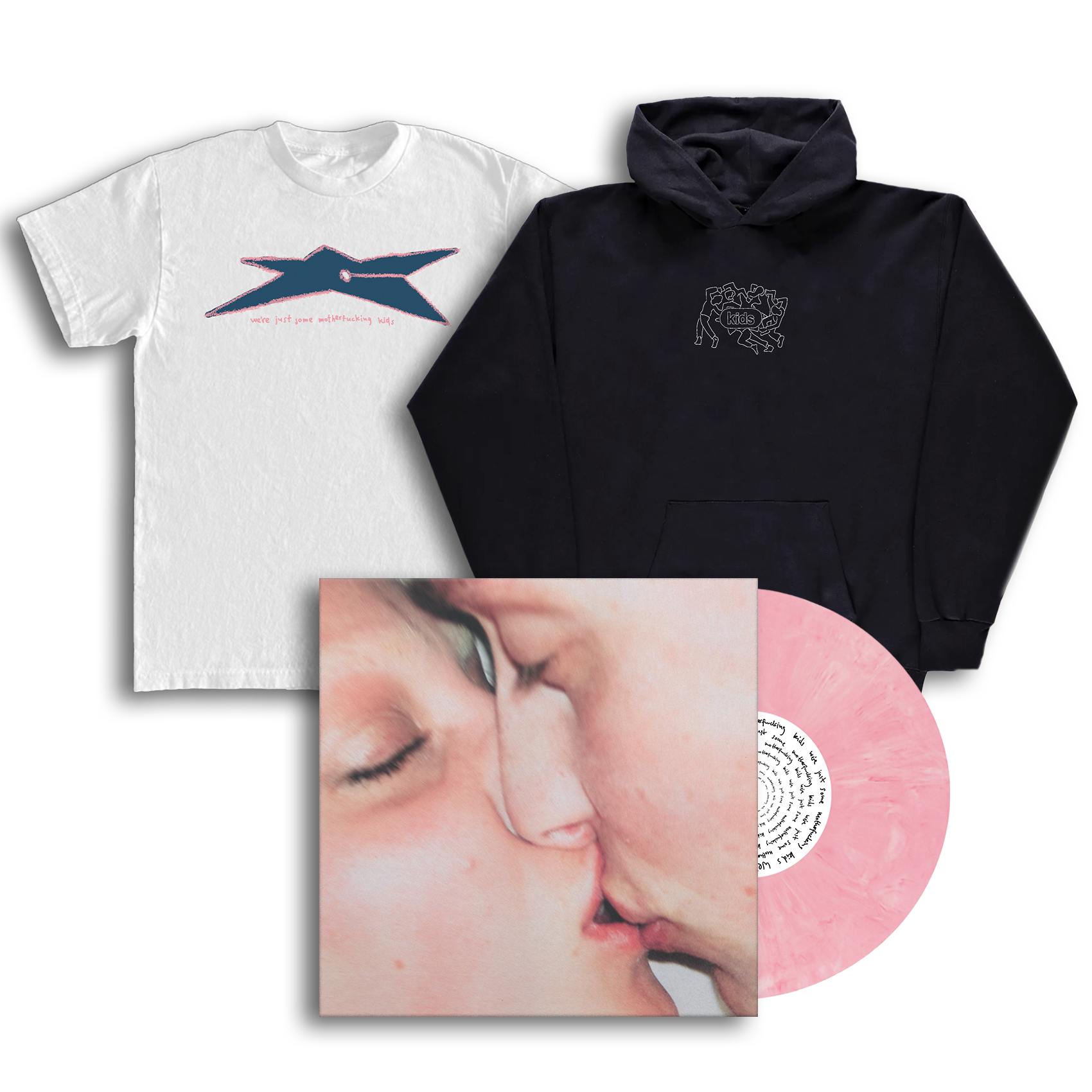 Kasi - kids marbled shirt & vinyl hoodie bundle - Special Pack | Neutral-Image